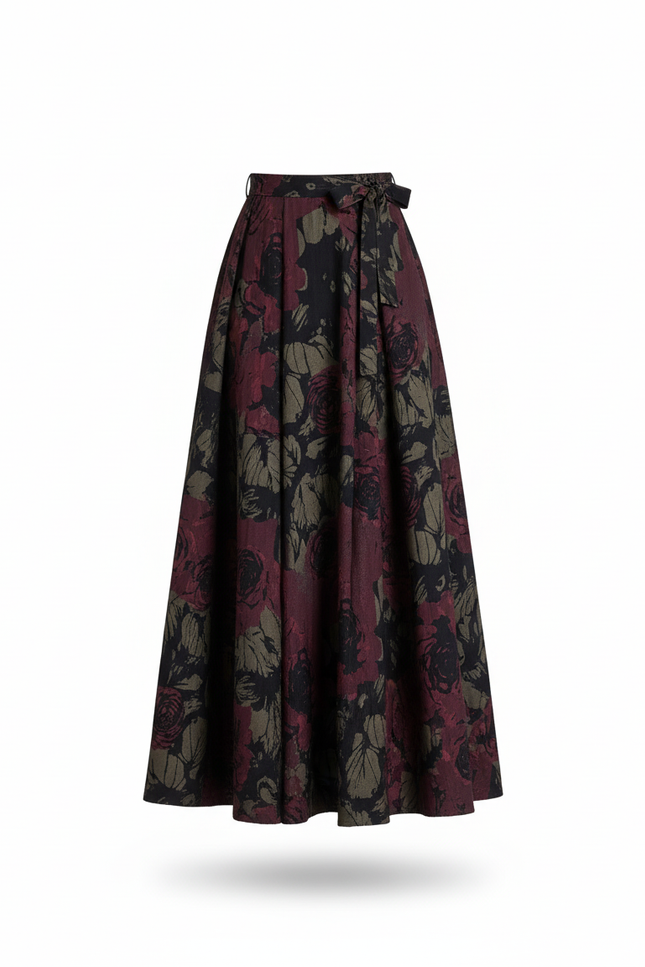 Jupe Longue Imprimée Florale Vintage