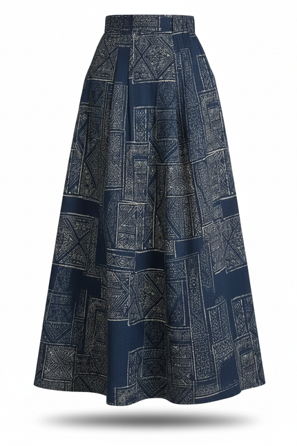 Jupe Longue Wax Taille Haute