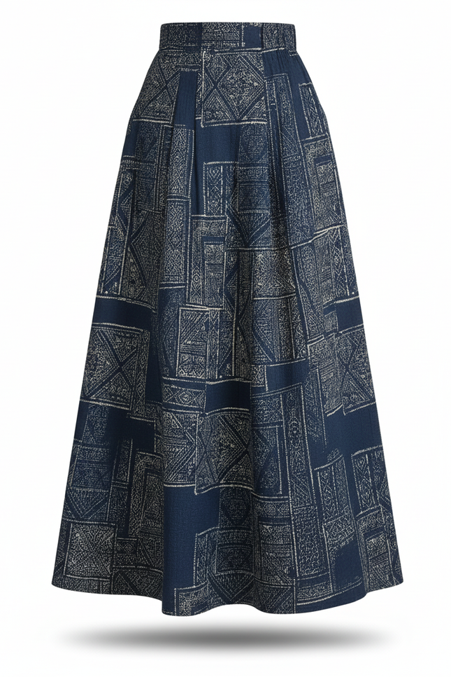 Jupe Longue Wax Taille Haute