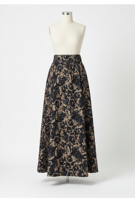 Jupe Longue Motif Floral Fluide