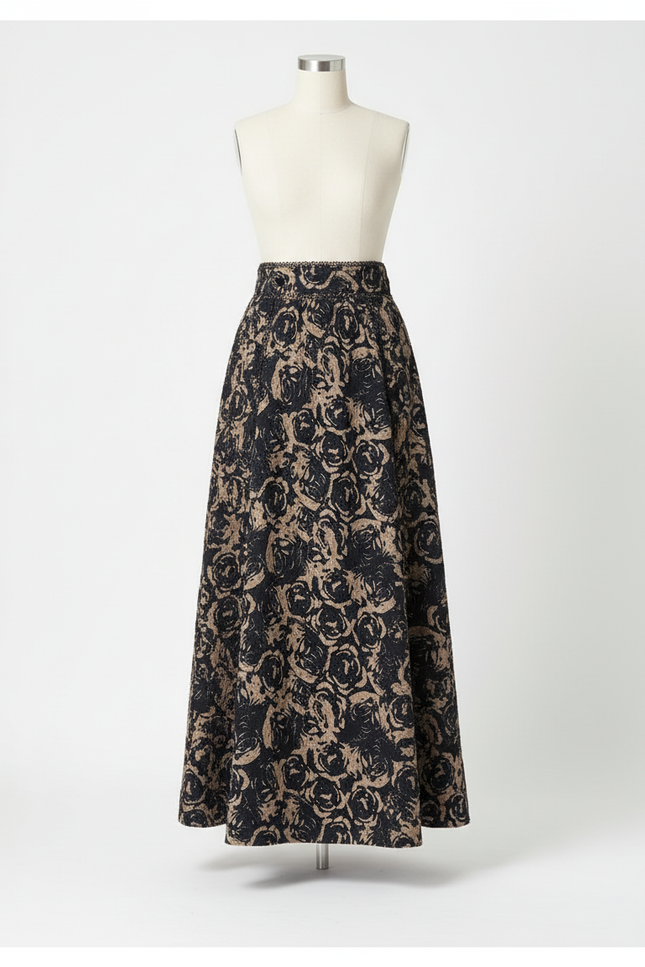 Jupe Longue Motif Floral Fluide