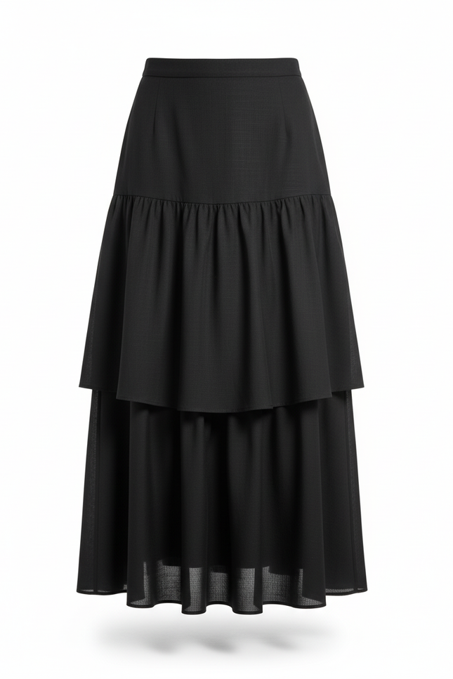 Jupe Longue Motif Floral Bordeaux Élégante