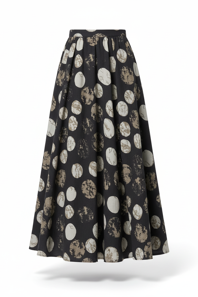 Jupe Longue Imprimée Fluide Vintage