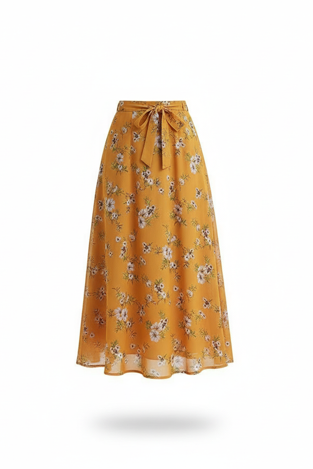 Jupe Longue Jaune Et Blanche