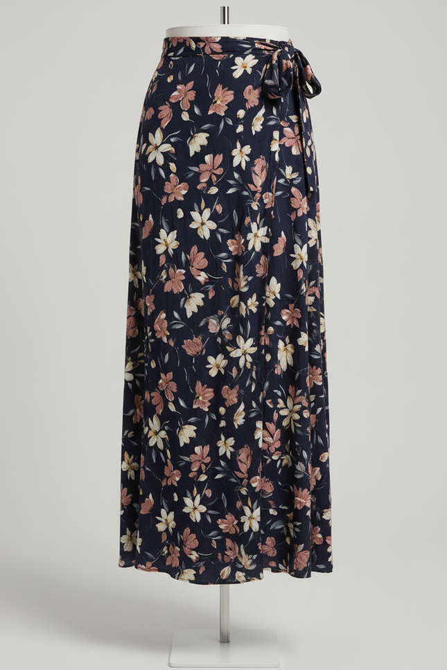 Jupe Portefeuille Longue Lin