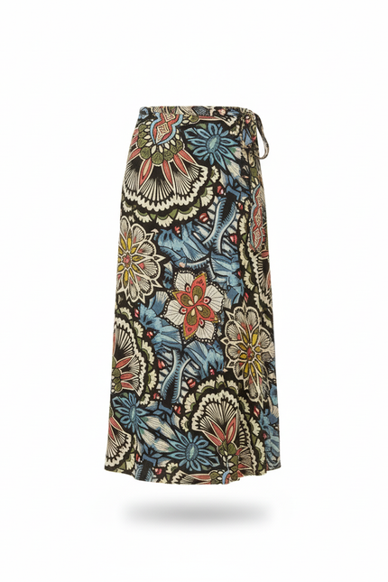 Jupe Portefeuille Longue Wax