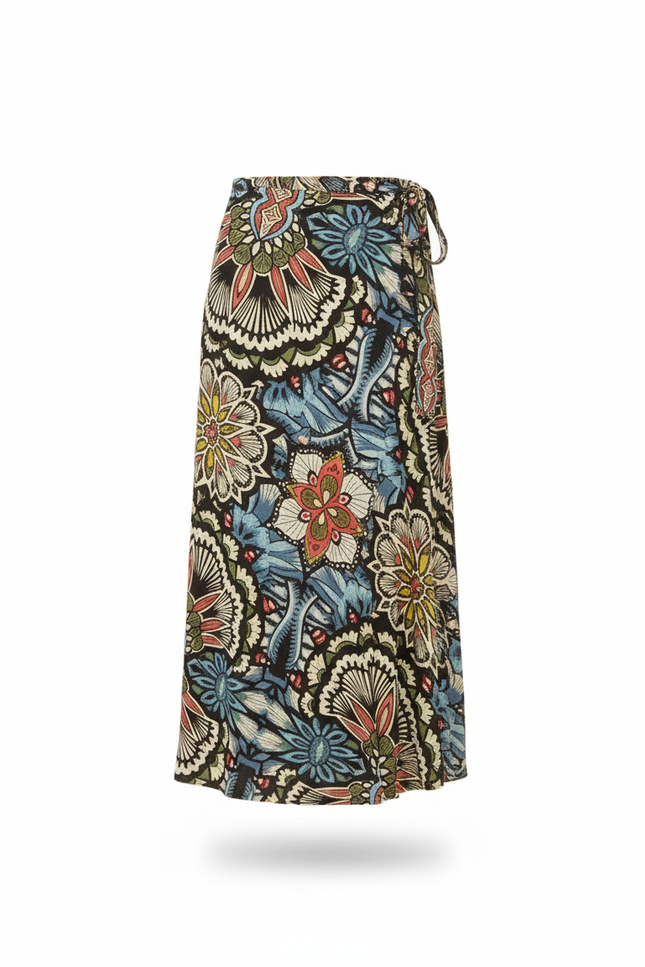 Jupe Portefeuille Longue Wax