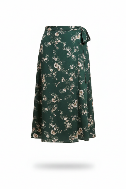 Jupe Longue Cache-Cœur Fleurie Fluide