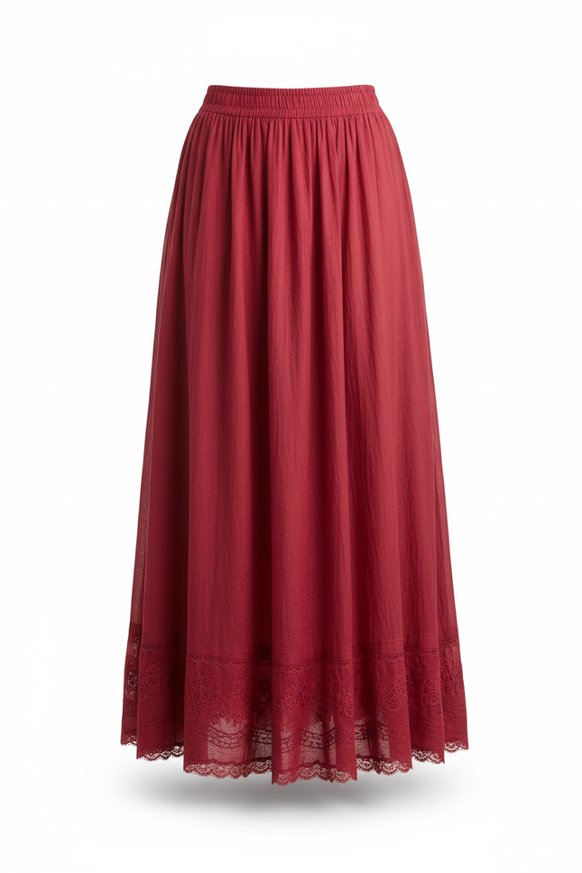 Jupe Longue Rouge Fluide Bohème