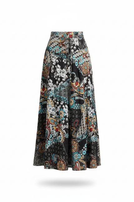 Jupe Longue Imprimée Fluide Bohème Femme