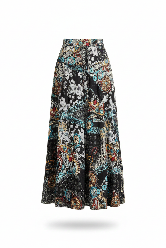 Jupe Longue Imprimée Fluide Bohème Femme