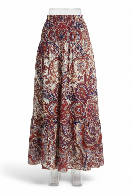 Jupe Longue Motif Fleuri Fluide Bohème