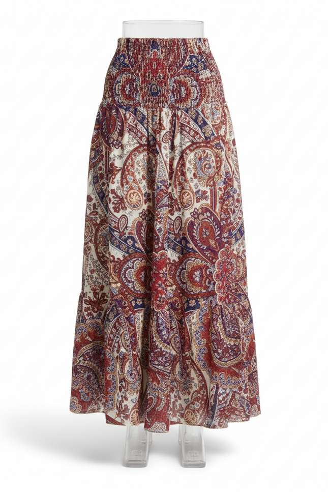 Jupe Longue Motif Fleuri Fluide Bohème