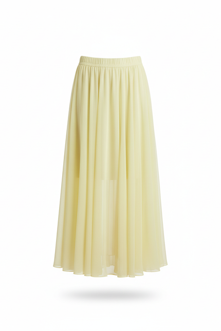 Jupe Longue Jaune Pastel