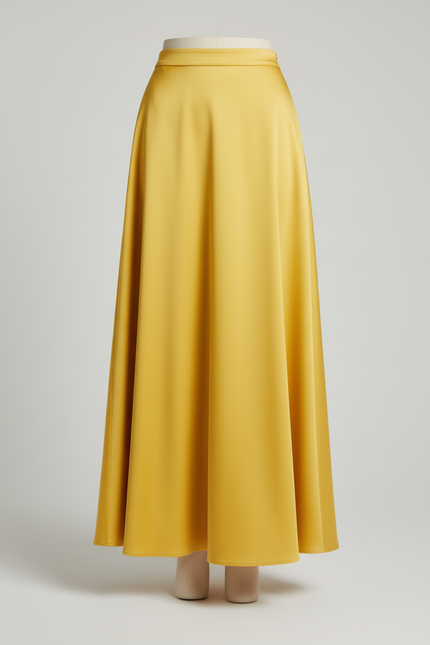 Jupe Longue Jaune Satinée Fluide