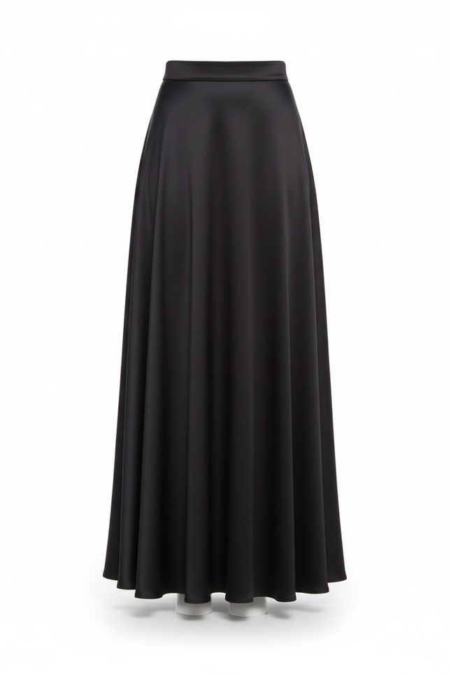 Jupe Longue Satin Fluide Élégante Femme Chic