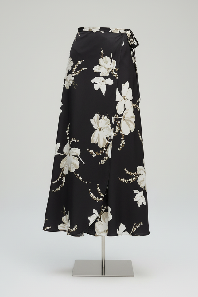 Jupe Longue Portefeuille Fleurie Fluide