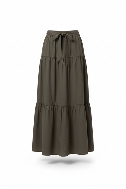 Jupe Longue Fluide Kaki Étages