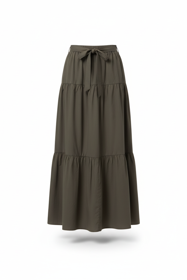 Jupe Longue Fluide Kaki Étages