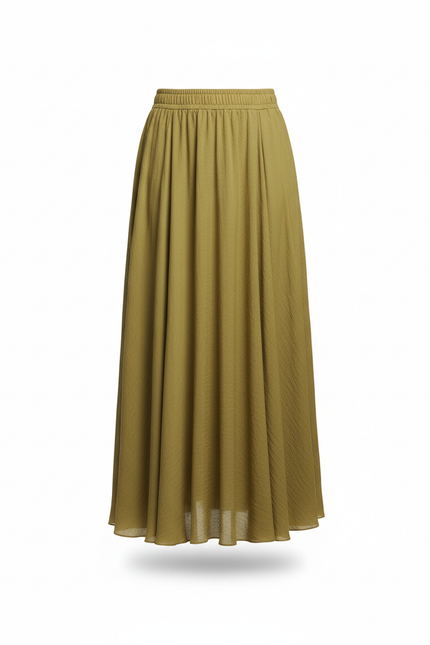 Jupe Longue Élégante Kaki Fluide