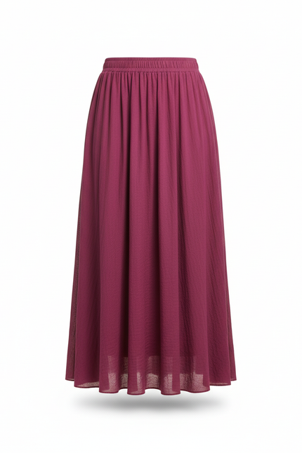 Jupe Longue Framboise Lin Fluide