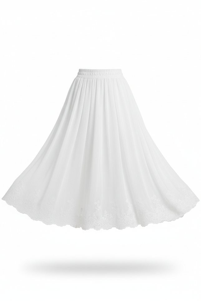 Jupe Longue Mousseline Blanche