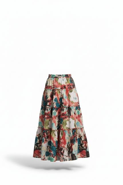 Jupe Longue Imprimée Vintage Bohème Femme