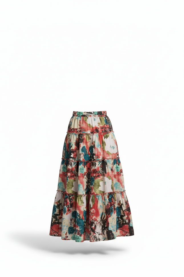 Jupe Longue Imprimée Vintage Bohème Femme