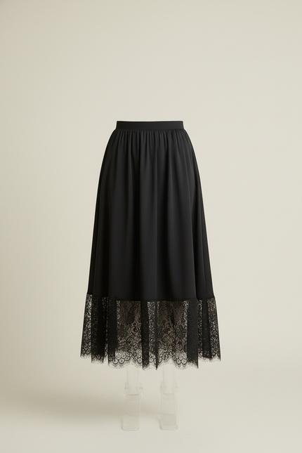 Jupe Longue Crochet Noir