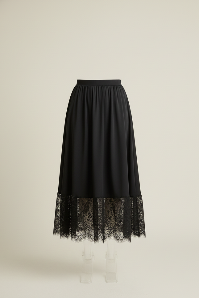 Jupe Longue Crochet Noir