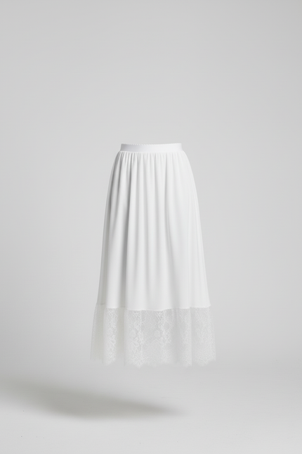 Jupe Longue Blanche Dentelle Fluide Mariage