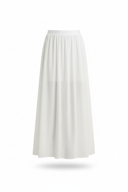 Jupe Longue Blanche Fluide Élégante Chic