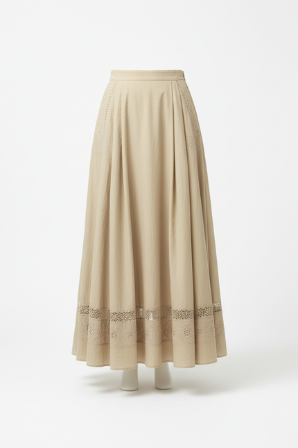 Jupe Longue Beige Fluide Bohème