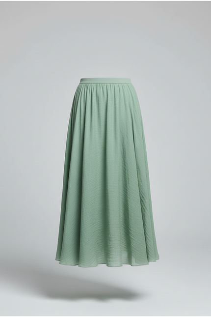 Jupe Longue Verte Fluide Bohème Femme