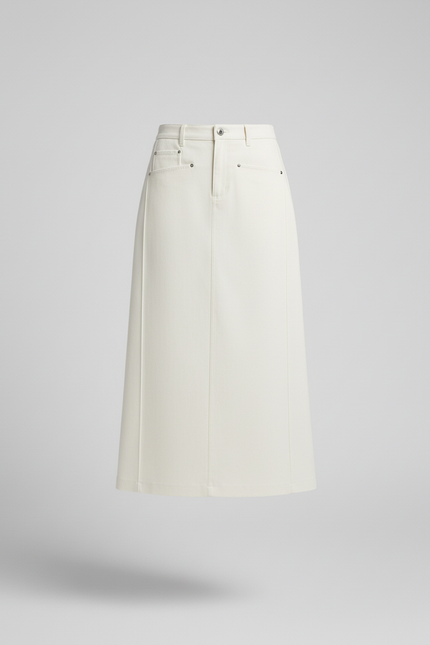 Jupe Longue Écru Droite Élégante