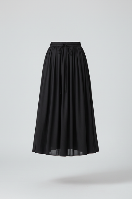 Jupe Longue Noire Fluide Décontractée Mode