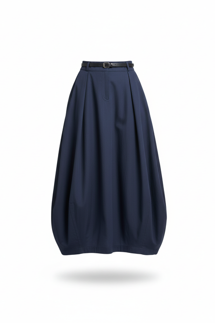 Jupe Longue Marine Coupe Ballon Décontractée