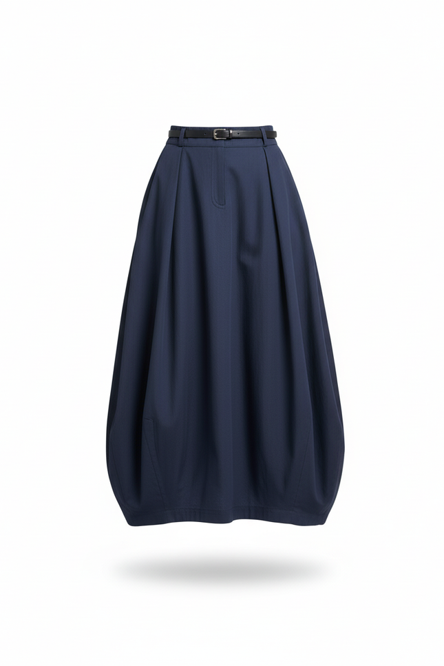Jupe Longue Marine Coupe Ballon Décontractée