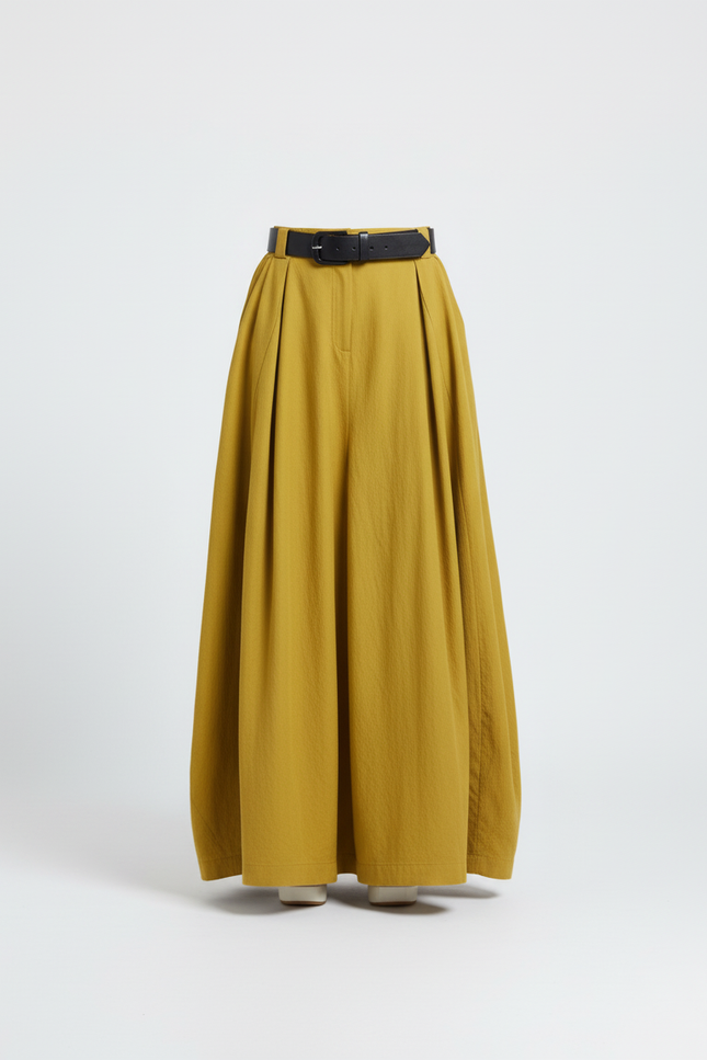 Jupe Longue Jaune Moutarde Ample Fluide