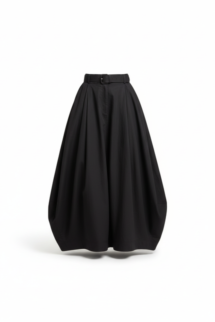 Jupe Longue Noire Plissée Chic Élégante