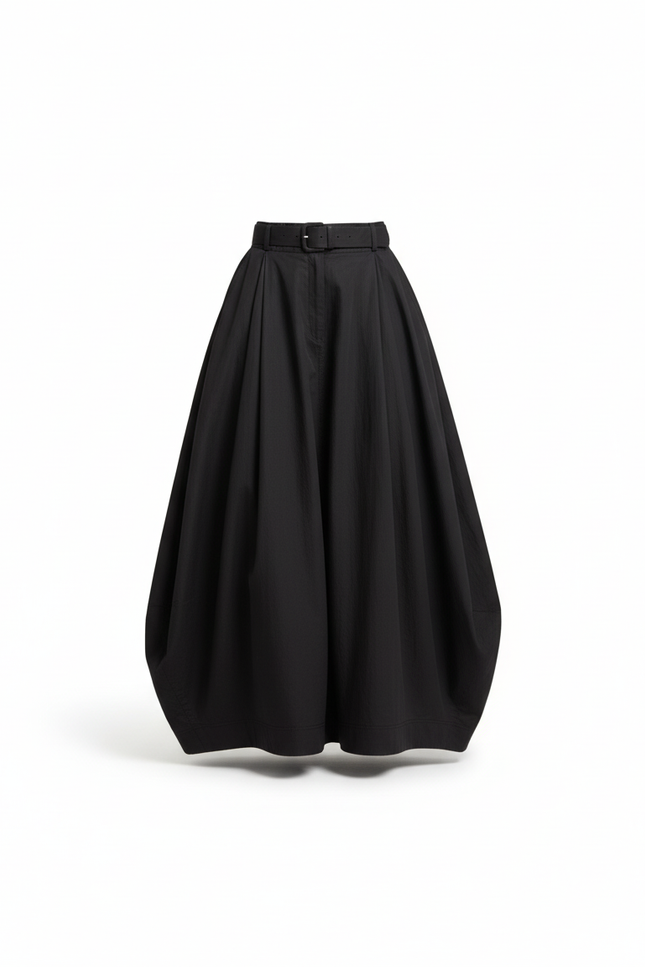 Jupe Longue Noire Plissée Chic Élégante