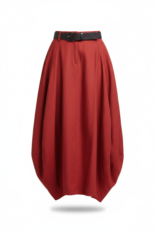 Jupe Longue Rouge Ample Décontractée Été