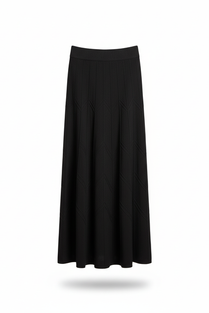 Jupe Longue Maille Noire Élégante