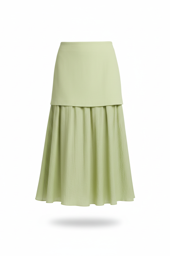 Jupe Longue Vert Plissée Élégante