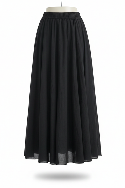 Jupe Longue Noire Coton