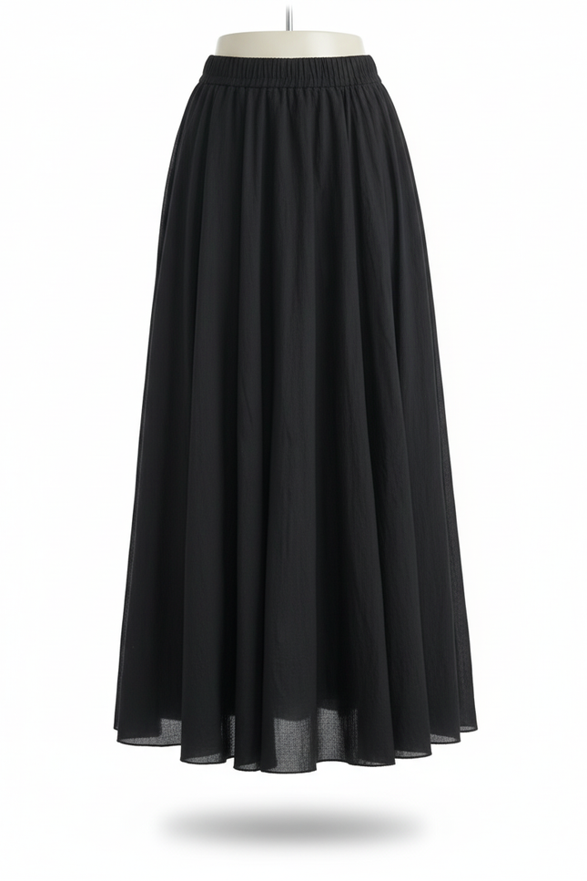 Jupe Longue Noire Coton