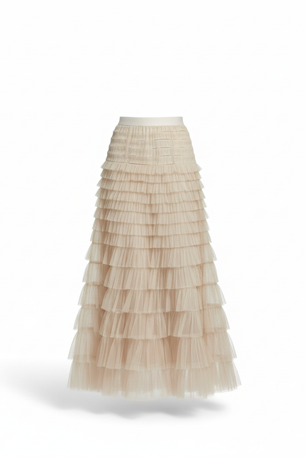 Jupe Longue Tulle Superposée Élégante