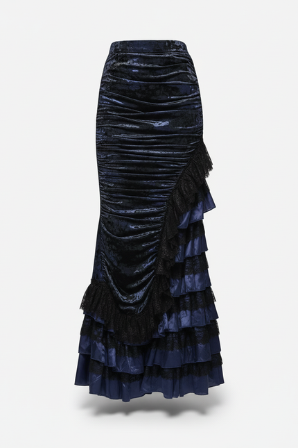 Jupe Longue Velours Asymétrique Élégante