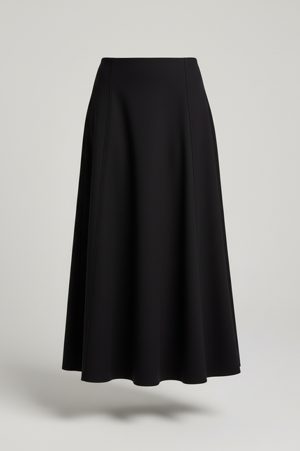 Jupe Longue Noire Évasée Fluide