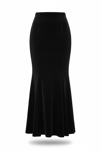 Jupe Longue Velours Sirène Élégante